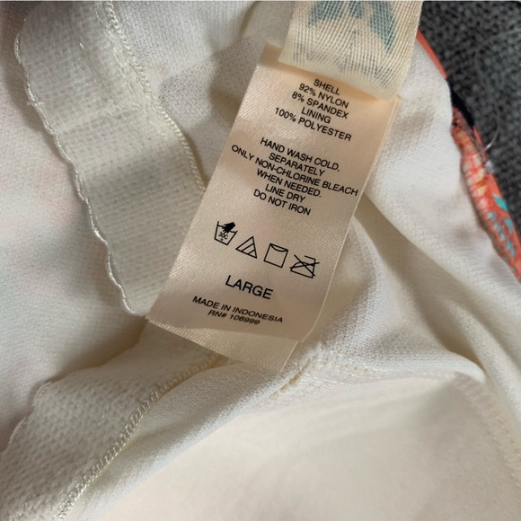 Sea Angel Halter Orange Floral Swimsuit Meadowdale Black Cheeky Bottom Womens L - Picture 7 of 14